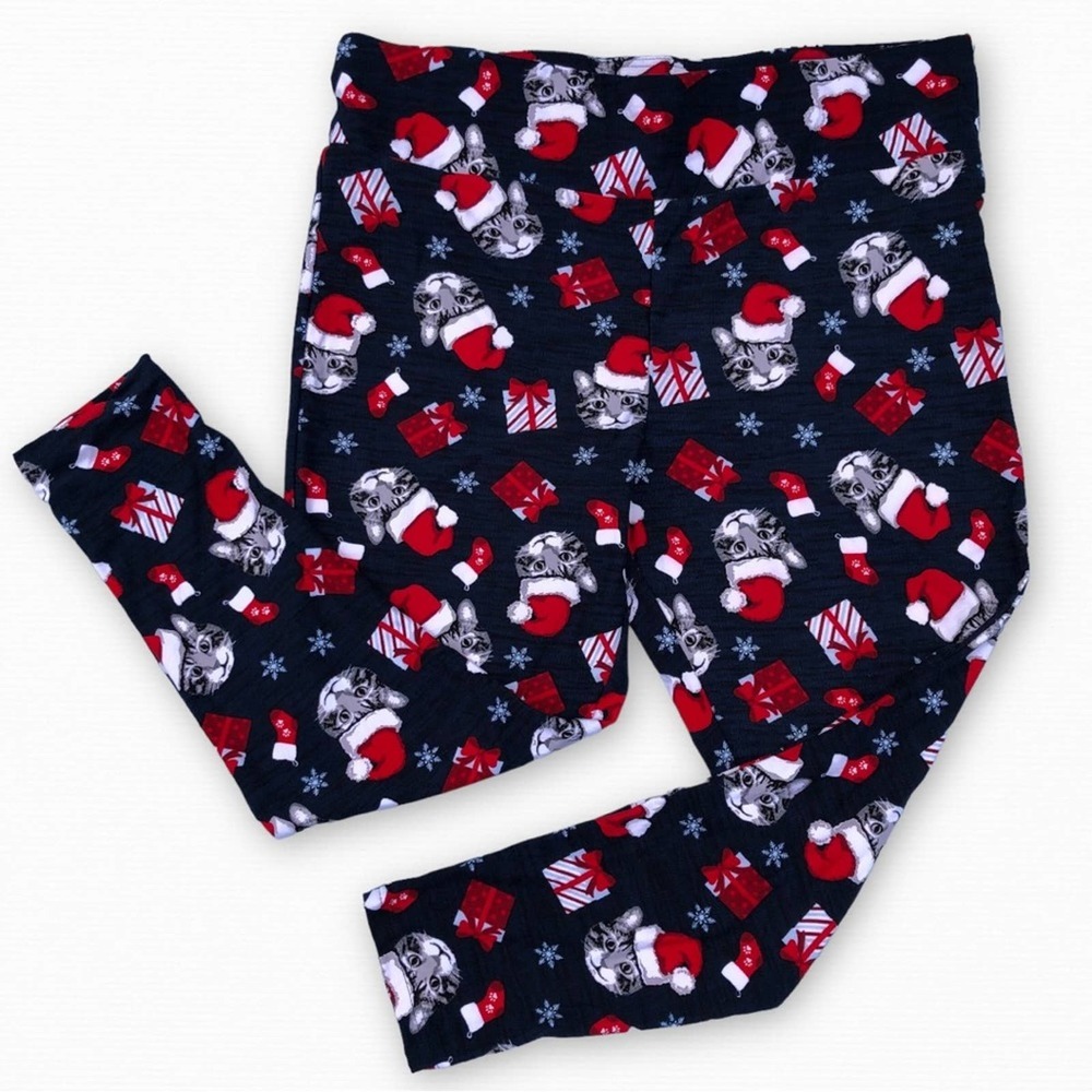 Christmas Cat Pajama 
NEW Plus Size 2X Christmas Kitten Leggings